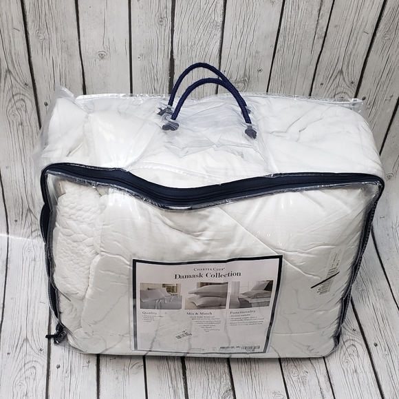 DAMASK Cable Knit 3-Pc. Comforter Set, Full/Queen, Created for Macy's - Picture 5 of 7